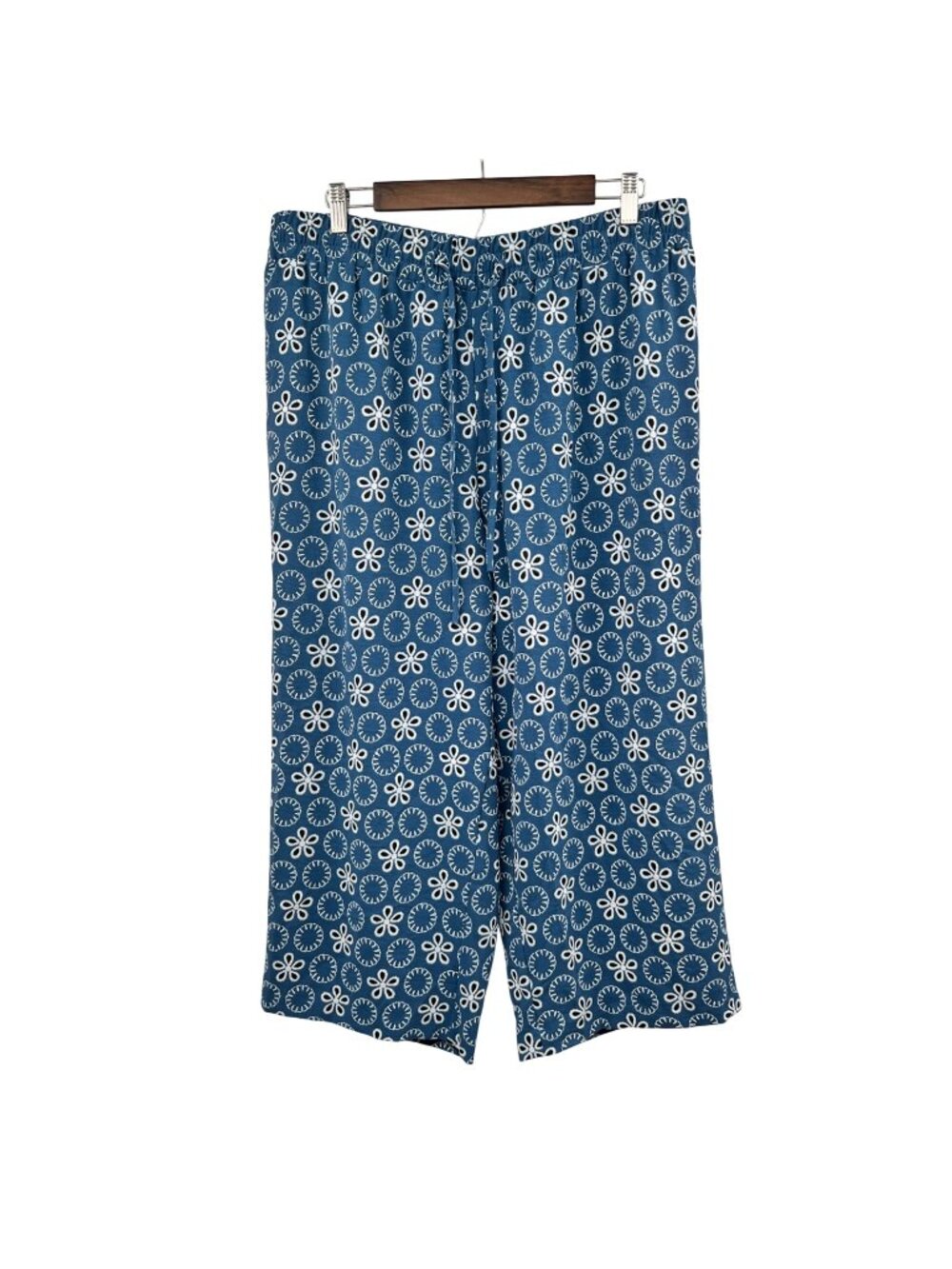 New York Clothing Company Womens Cropped Pants Wide Leg Print Size 1X